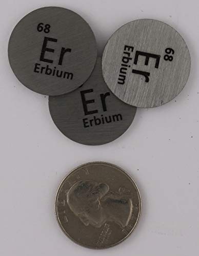 Метален диск от эрбия (Er) 24,26 мм, с чистота от 99,9% за събиране или експерименти