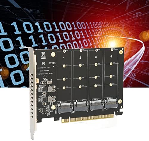 NVMERaidCard, Адаптер SSD M. 2 с високоскоростен интерфейс PCIEX16, за 4 твърди дискове протокол NVME PCIe за
