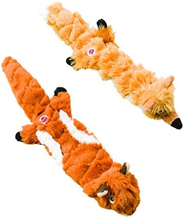 Стеганая играчка за кучета SPOT Етичен Pets Fox Mini Skinneeez Extreme без Набивки, 14 инча, Многоцветен (54216)