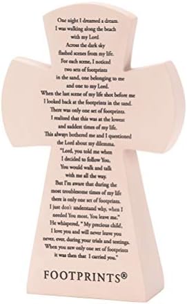 Диксонс Матей 28:20 Винаги с Теб Следи от 7,5-инчов Фигурка във формата на Кръст на Масата от Смола