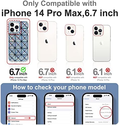KINGXBAR за iPhone 14 Pro Max Калъф за Жени, Момичета Сладък Калъф За Телефон Мек устойчив на удари Калъф Холографски