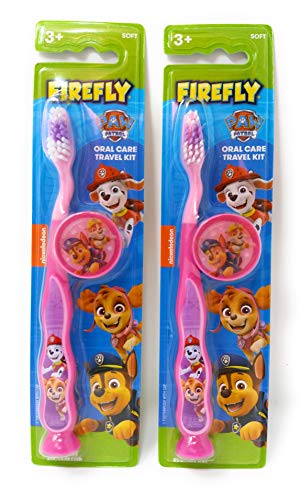 Детски четки за зъби Светулка Nickelodeon Paw Патрул с вендузата и капачка за четка за зъби - за момичета на