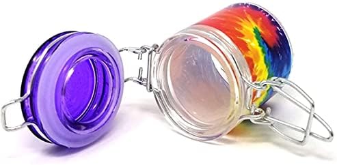 Запечатани Стъклена мини-банка за съхранение на билки с капак за избор (Боя за вратовръзка, малка)