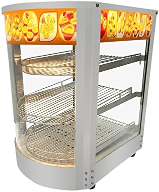 14 Нагревател за хранителни витрини Извита Стъклена Нагревателен Шкаф за Витрини за горещи продукти Плот 3 слоя