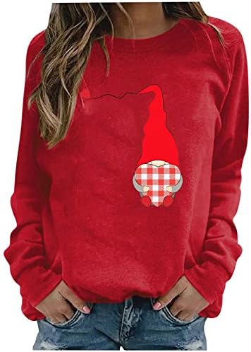 Ризи с Деня на Свети Валентин, Върхове с кръгло деколте, Пуловер с дълъг ръкав, Свитшоты с изображение на Сърце
