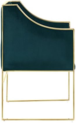 Култов домашен стол Rowan Modern на съвременния стомана рамка с луксозен акцент, зелен