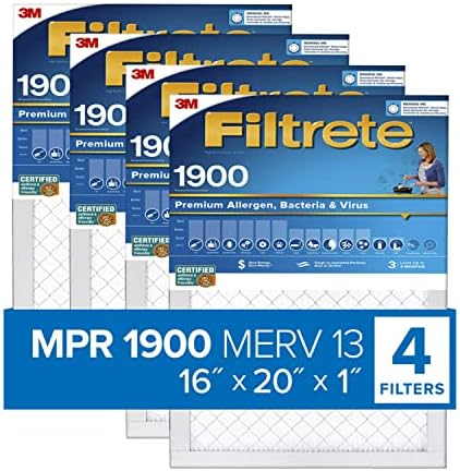 Filtrete 16x20x1, Въздушен филтър за печки ac, MPR 1900, Алерген Healthy Living the Ultimate, 4 опаковки (точните