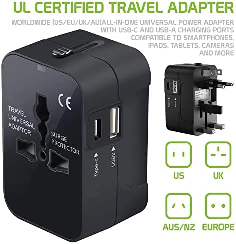 Международен захранващ адаптер USB Travel Plus, който е съвместим с ICEMOBILE G7 за захранване на 3 устройства