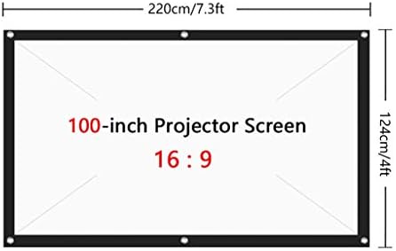 Дебел прожекционен екран с висока яркост 72 84 100 120 150 инча 16:9 Текстилен плат прожекционен Сгъваем екран