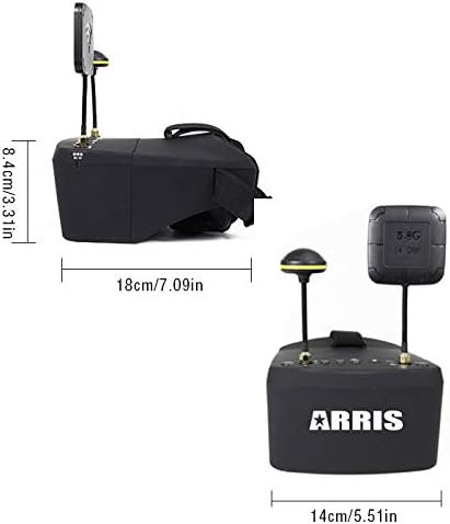 ARRIS EV800 5 Инча 800x480 FPV Очила Видео Очила 5,8 G 40CH Raceband с автоматично търсене, вградена батерия