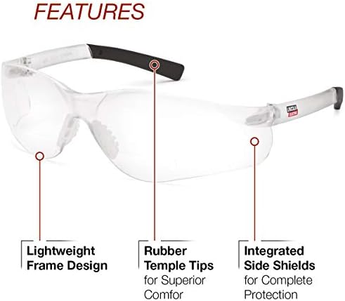 Защитни очила Lincoln Electric - K3117-150 с бифокальной рамки | 1,50 Диоптър | В мека гумена рамка | Прозрачни