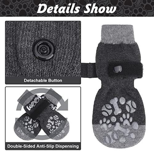 KOOLTAIL 6 Опаковки на Двустранните противоскользящих чорапи за кучета, за защита на лапите с Регулируеми Захватами,