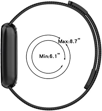 Метална гривна WXYYDS, Съвместим с джапанки Fitbit Luxe, Подмяна на маншет с метална решетка от Неръждаема Стомана
