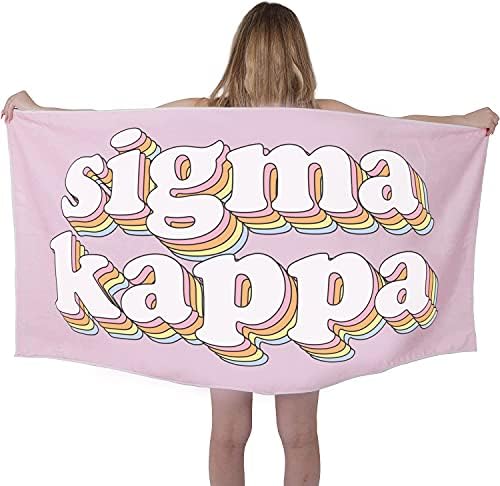 Жена Плажна кърпа SK от магазина женски клуб Shop - Женски кърпа Sigma Kappa в Ретро стил, за плаж, баня и басейна