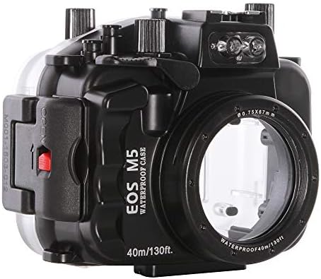 Ruili 130ft 40 м Подводен Водоустойчив Корпус за Фотоапарат Калъф за Canon EOS M5 Камера с 11-22 mm Обектив