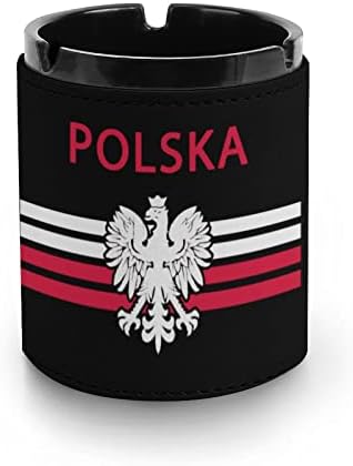 Полски Флаг - Polska Eagle Цигари в Пепелника, Изкуствена Кожа, Пепелник за Пушачи, Държач за Домашния Офис,
