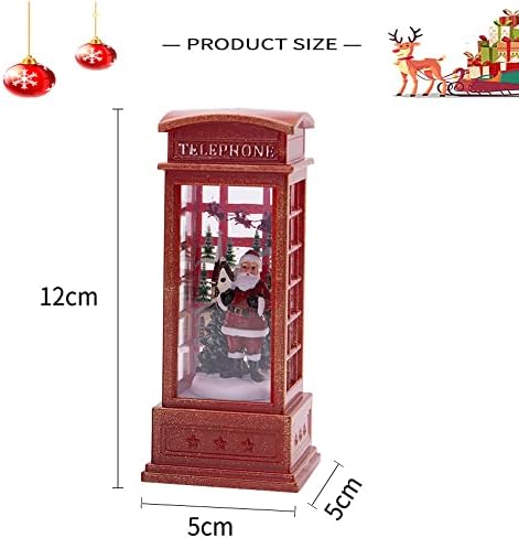 YHQSYKS Коледа Снежна Топка-Фенер Телефонна будка, Празнична Украса на Батерии за Коледното Плотове, Централно