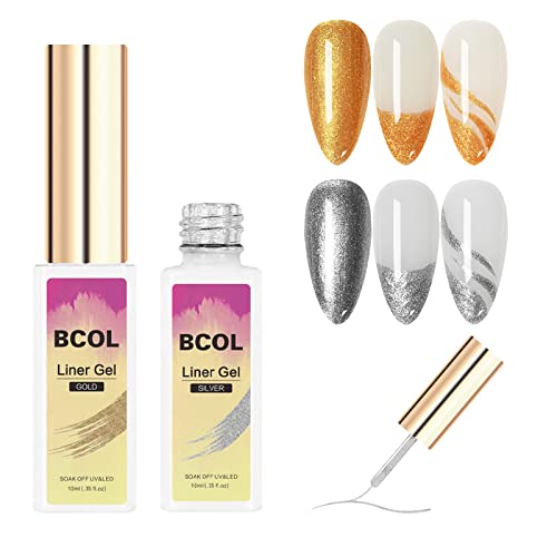 Комплект гелове за дизайн на ноктите BCOL Gel liner четки Polish - Класически 6-Цветен Гел Художествена Боя