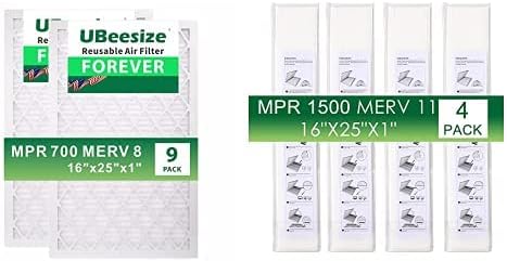 Въздушен филтър за многократна употреба UBeesize 16x25x1 (9 бр), Въздушни филтри за печки MERV 8 MPR 700 AC