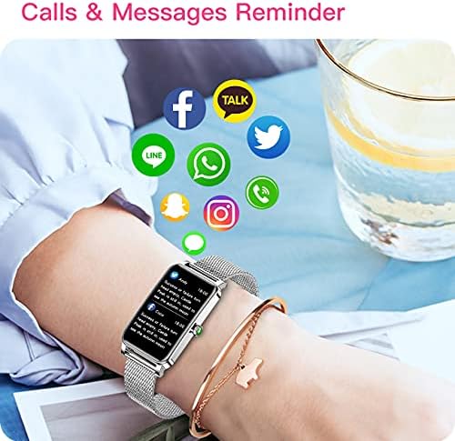 Смарт часовници за жени, съвместима с телефони с Android и iOS, Луксозни дамски смарт часовници YIHANXLH с Пульсометром, Монитор на сън, на Менструалния цикъл, Водоустойчив ф