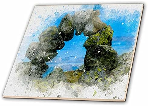 3dRose Ан Мари Baugh - Картина от Акварел - Изображение Акварельной Каменна Арка - Плочки (ct_349445_1)