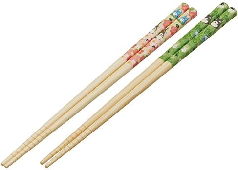 Бамбукови пръчици за хранене Моят съсед Тоторо, 2 комплекта -устойчива на плъзгане дръжка за лесно използване - Автентичен японски дизайн - Леки, здрави и удобни