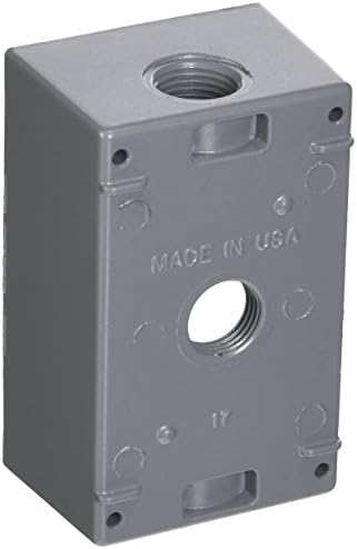 Произведено в САЩ, Защитени от атмосферни влияния електрически контакт серия Greenfield B23PS сив цвят