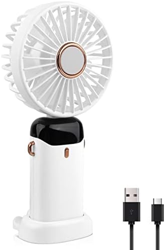 HUISPARK Преносим Вентилатор Мощен Ръчно Фен Сладък Дизайн 5 Високоскоростен USB Акумулаторна Вентилатор за
