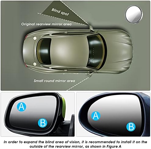 Огледало за сляпа зона на автомобила Cobee, 2 елемента Регулируемо Огледало от Выпуклого Стъкло с висока разделителна способност, Огледала за Врати на коли, Автомобил
