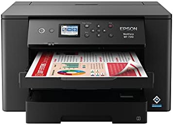 Безжична универсален широкоформатен принтер Epson Workforce Pro WF-7840 с автоматичен двустранен печат с размери до 13 х 19 инча, копиране, сканиране и изпращане на факс, 50-стран?