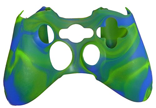 Нов Силиконов Калъф-Хастар за Xbox 360 контролера Камуфляжный Синьо със зелено