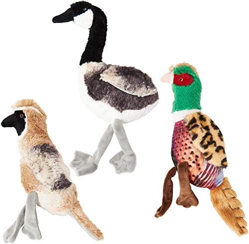 ОТКРИЙ Етичен Products 3 опаковки, плюшени играчки за кучета Bird Calls, 12 инча, с различен дизайн, с реалистични звуци птичьими