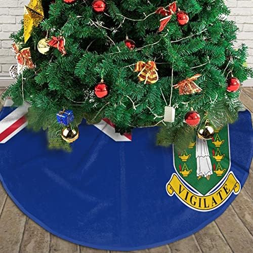 Пола за Коледната Елха, 30-48-Инчов Флаг Британски Вирджински острови, Подложка за коледно дърво за Коледна