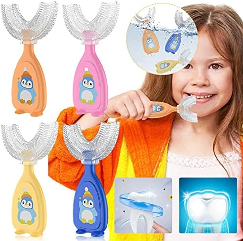 Детска U-Образна четка за зъби FKSESG за цялостно почистване на 360 °, Избелваща Масажна Четка U-Образен тип,