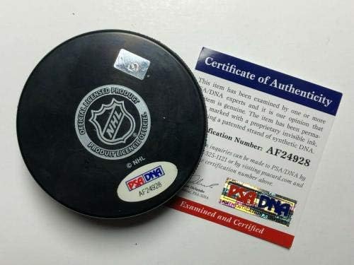 Зак Хаймън Подписа хокей шайба Торонто Мейпъл Лийфс PSA AF24928 - за Миене на НХЛ с Автограф