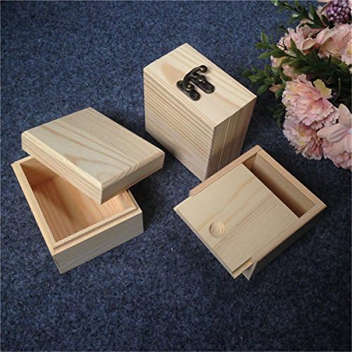 Дървена Кутия За Съхранение на Естествена Дървена Опаковъчна Кутия С Капак и Ключ Занаятите Jewelry box Case