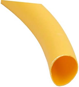 X-DREE Дължина 2 м, вътрешен диаметър 9,5 мм, Polyolefin Свиване тръба жълт цвят (Tubo termoretractil de poliolefina
