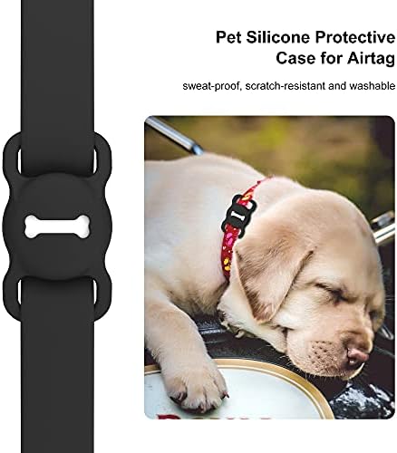 Титуляр яка за кучета с въздушна маркирани с, Защитен Нашийник за кучета с въздушна етикет за котки DLENP, Силиконови
