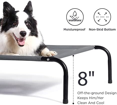 Bedsure XL Охлаждаща кошче за кучета супериор, Повдигнати легла за домашни любимци с нескользящими крака, устойчива