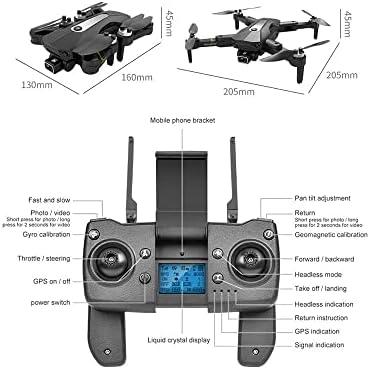 STSEEACE GPS-безпилотен самолет с камера 8K за възрастни, 5G WiFi FPV в реално време, Широкоъгълен Сгъваем Дрон