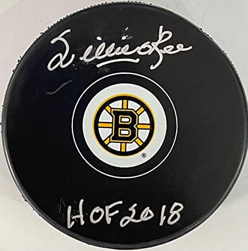 Официалната шайбата Бостън Бруинс с автограф на Уили О ' Ри - за Миене на НХЛ с автограф