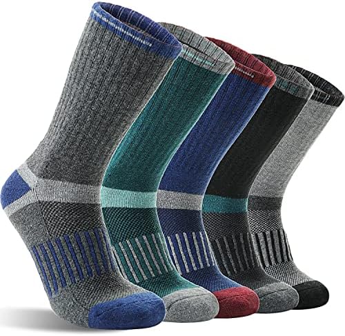 Чорапи за трекинг от мериносова вълна, топли зимни изолирана чорапи, абсорбиращи влагата, 5 двойки за жени и