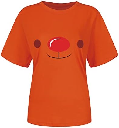 Летни Потници за Жени, Скъпа Забавна Тениска с изображение на Червен Нос, Ежедневни Реколта Тениска с Къс Ръкав,