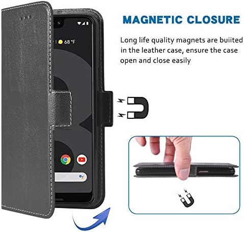 Калъф за телефон за Google Pixel 3 XL Чанта-портфейл с панти капак-Фолио, Отделения за кредитни карти, изкуствена