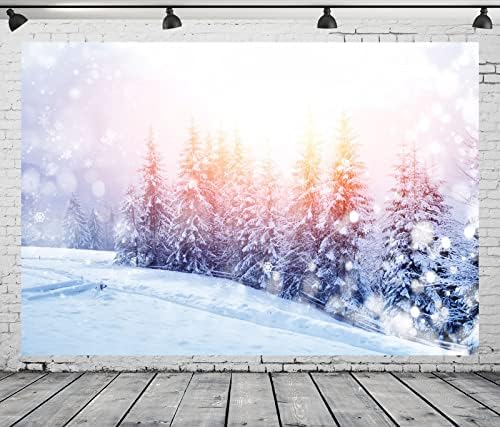 CORFOTO 9x6ft Текстилен Цветен Фон за Зимна Гора, Ретро Снежните Бор, Зимен Пейзаж, на Фона на Фотография за