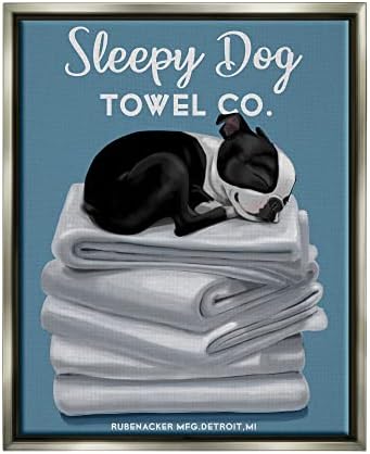 Кърпа за сънната кучета Stupell Industries Co. Очарователен Баня с бостонским терьером, Дизайн на Брайън Рубенакера