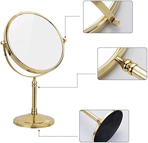 Стоящ Огледала за грим, 8-Инчов Двустранно Огледало за тоалетка масичка от Месинг с 3-кратно/5-кратен/7-кратен