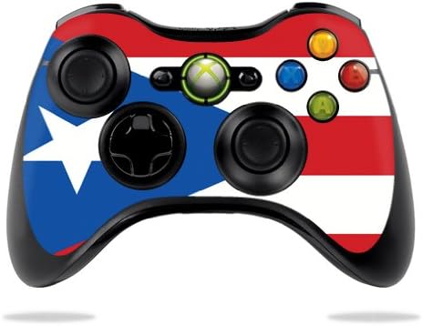 Кожата MightySkins, съвместим с контролера на Xbox 360 на Microsoft - Флаг Пуерто Рико | Защитен, здрав и уникален