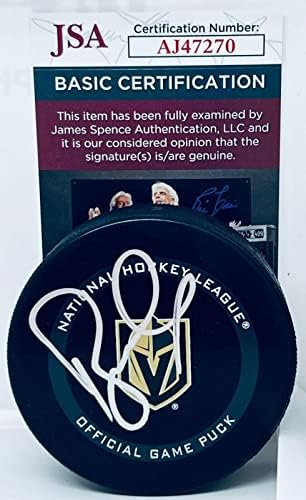 Брус Касиди е подписал Официалната игра шайбата Вегас Голдън Найтс с автограф от JSA - за Миене на НХЛ с автограф