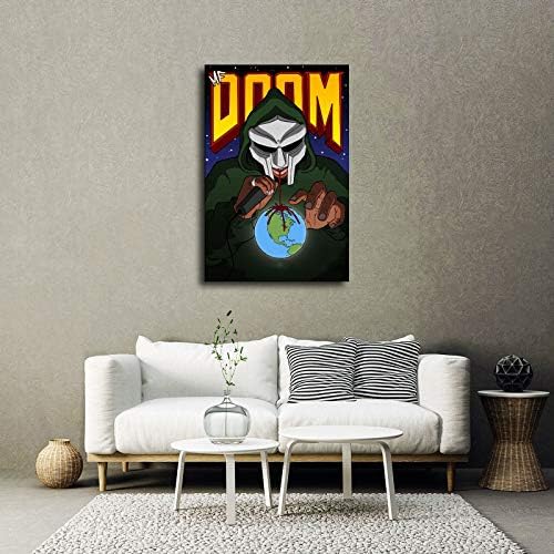 Рап MF Doom Плакат HD Печат върху платно, Музикална Картина за Украса за Дома, Спални Стенно Изкуство (12x18